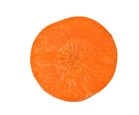 Slice of carrot isolated on white backgroundの写真素材
