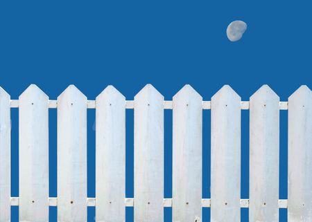 Fence on eveningの写真素材