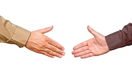 Hands ready for handshakingの写真素材