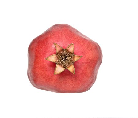 Ripe pomegranate  isolated on white backgroundの写真素材