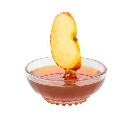 Apple segment and honeyの写真素材