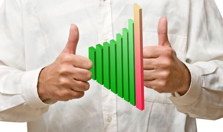 A businessman approving a chartの写真素材