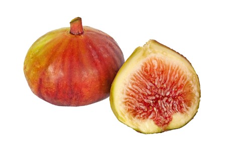 Fig and section isolated on white backgroundの写真素材