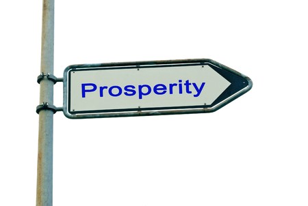 Road sign to prosperity