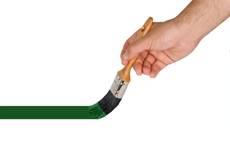 Painting with brushの写真素材