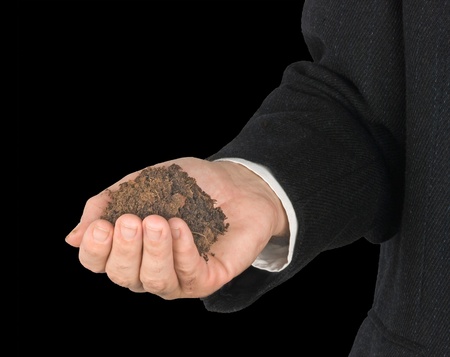 Hand with soilの写真素材