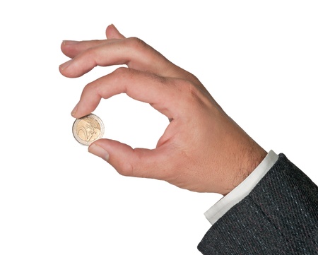 Hand with coins