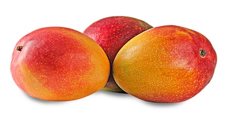 Mangoes isolated on white backgroundの写真素材
