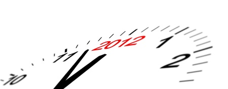 Clock face with 2012 year