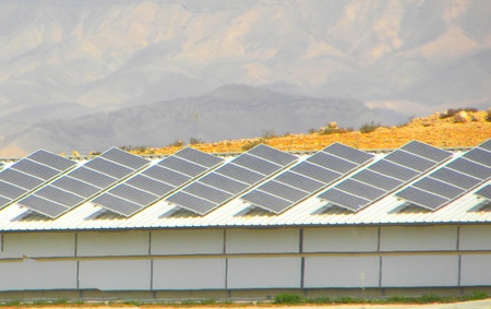 Solar panels on roof of barn                               