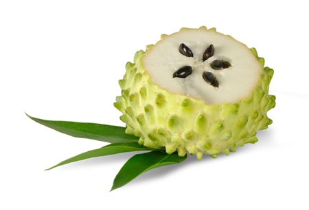 Soursop section isolated on white background の写真素材