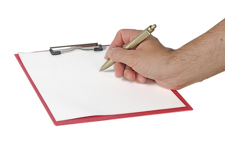 Writing on clipboardの写真素材