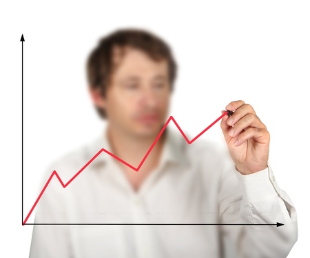 Man drawing chartの写真素材