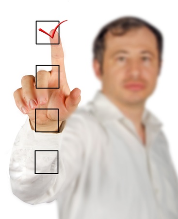 Pointing to checklistの写真素材