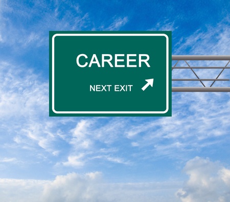 Road sign to careerの写真素材