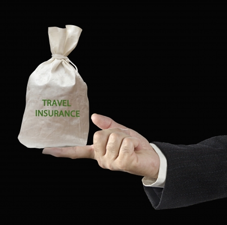 Bag with travel insuranceの写真素材