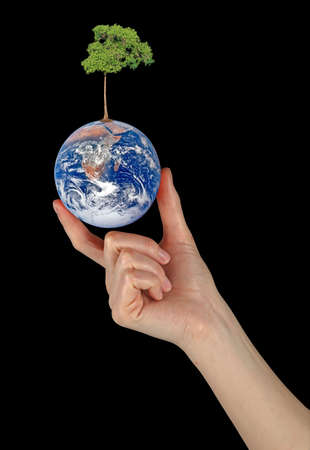 Planet earth as symbol of nature conservation.の写真素材