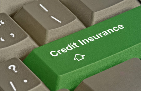Keyboard with key forcredit insuranceの写真素材