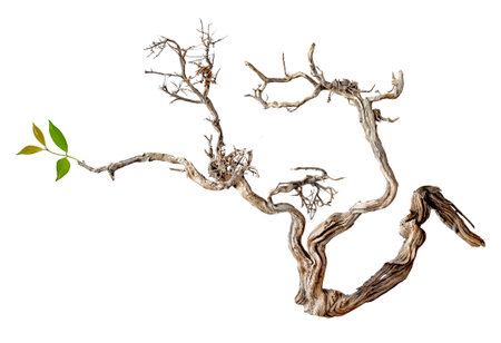 Dry branch isolated on white backgroundの写真素材