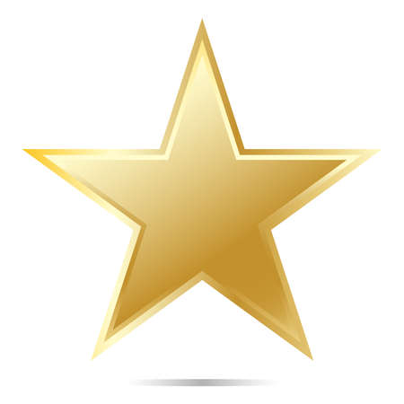 Elegant gold star. Realistic metallic star isolated on the white background. Vector illustrationのイラスト素材