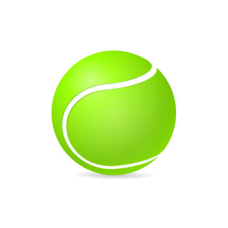 Vector realistic tennis ball isolated on white background. Sport equipment icon.のイラスト素材