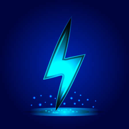 Lightning bolt sign. Electric power symbol. Logo template. Energy and thunder concept. Vector illustrationのイラスト素材