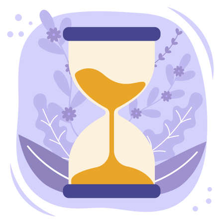 Modern vector illustration of hourglass in flat styleのイラスト素材