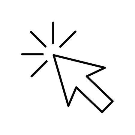 Cursor icon. Vector symbol in line art style on white background. Click arrow.のイラスト素材