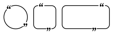 Set of bubble speech quote box. Outline style design template.のイラスト素材