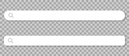 Set of search browser bar with shadow on transparent background. Design for mobile and web. Vector illustrationのイラスト素材
