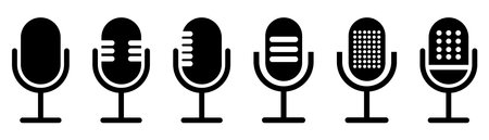 Set of microphone icon sign. Design for web and mobile app. Vectorのイラスト素材