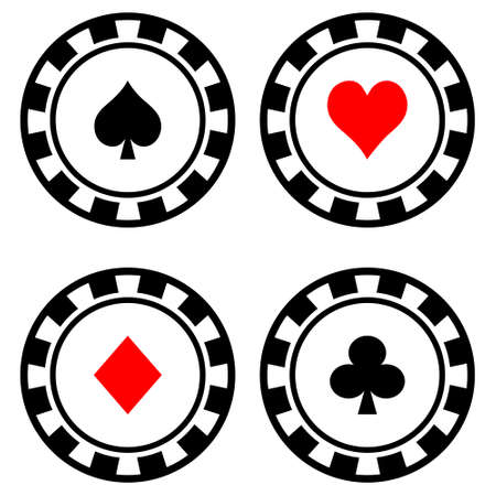 Set of gambling chips. Vector icons isolated on white backgroundのイラスト素材