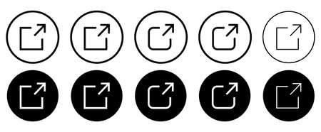 External link icon set. Vector illustration isolated on white backgroundのイラスト素材