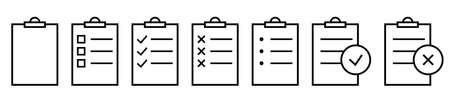 Set of checklist icons. Flat illustration for web and mobile appのイラスト素材