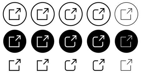 Set of external link icons. Vector sign isolated on white backgroundのイラスト素材