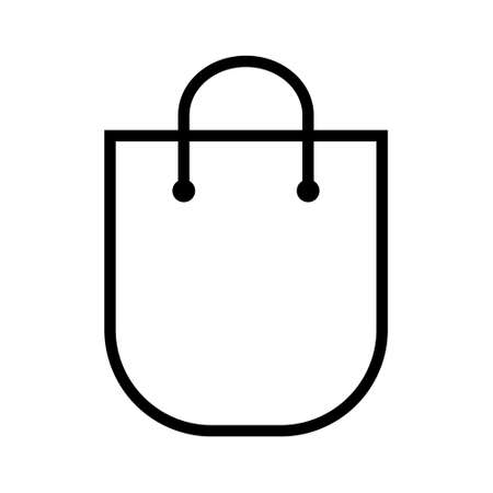 Shopping bag vector icon. Line art style. Vector sign isolated on white backgroundのイラスト素材