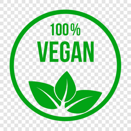 Vegan vector icon. Line art style. Green leaf icon on transparent backgroundのイラスト素材