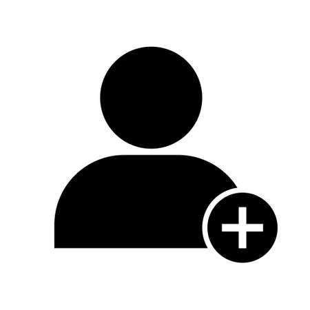 Add user icon. Vector sign isolated on white backgroundのイラスト素材