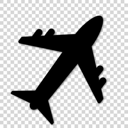 Aircraft icon. Flat aircraft symbol isolated on transparent backgroundのイラスト素材