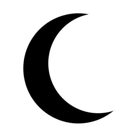 Crescent moon black icon. Flat designのイラスト素材