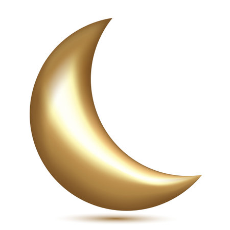 Gold 3d moonのイラスト素材