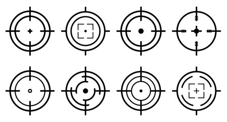 Set of target and aim, targeting and aiming. Symbol for your website design, logo, app, UI. Vector illustrationのイラスト素材