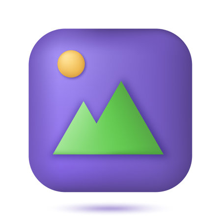 Image or photo icon. 3d rendering isolated on white backgroundの写真素材