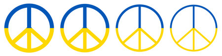 Set of Ukraine peace symbolsのイラスト素材
