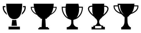 Trophy cup icon setのイラスト素材