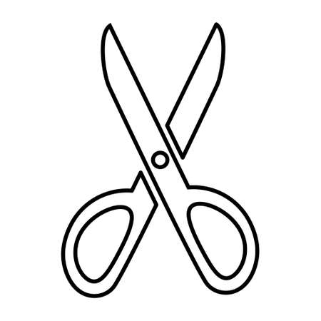 Line scissors icon. Vector illustration isolated on white backgroundのイラスト素材