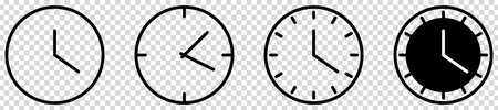 Time icon set. Clock symbols. Design can use for web and mobile app. Vector illustration isolated on transparent backgroundのイラスト素材