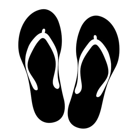 Pair of flip-flop fashion sandal icon. Footwear symbol. Vector illustration isolated on white backgroundのイラスト素材