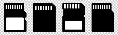 SD card icons. Vector illustration isolated on transparent backgroundのイラスト素材