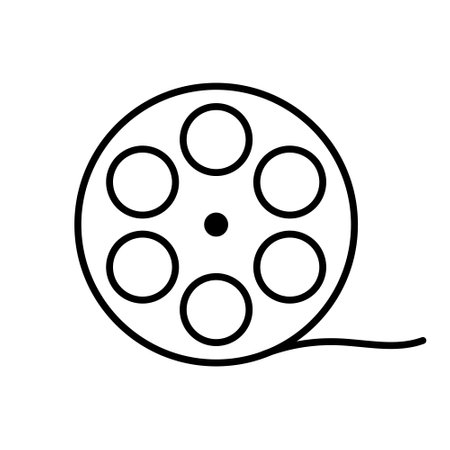 Film reel line icon. Symbol for website design, logo, app, UI. Vector illustration, EPS10のイラスト素材
